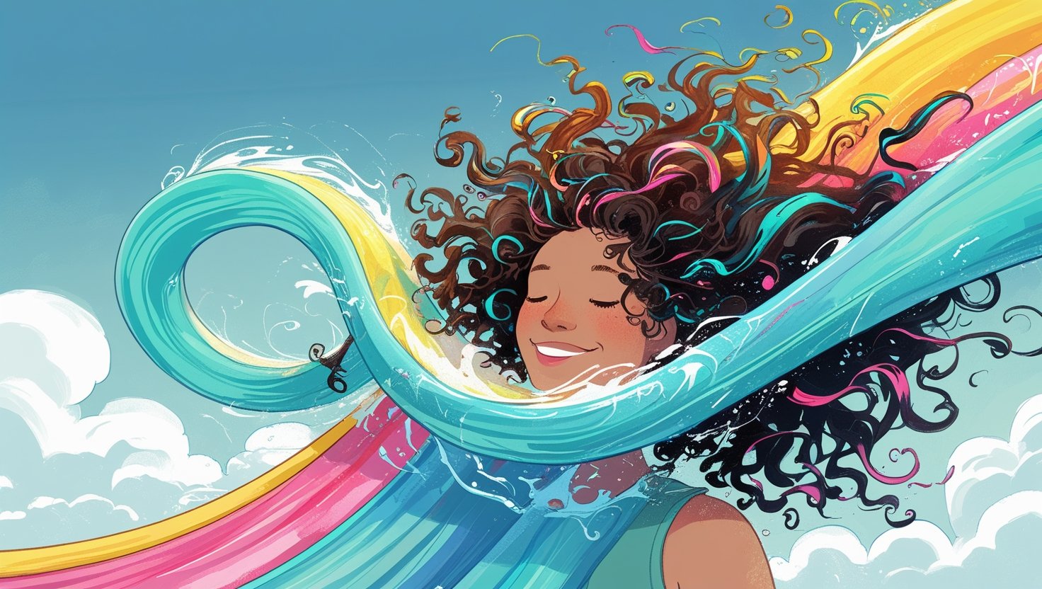 Wasserrutsche Haare